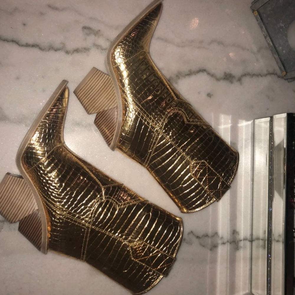 FENDI Authentic Metallic Cowboy Boots
